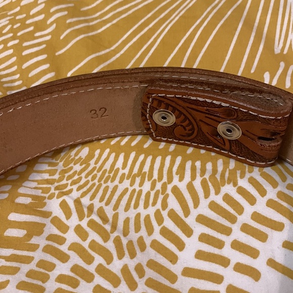 Western Tooled Leather Belt
